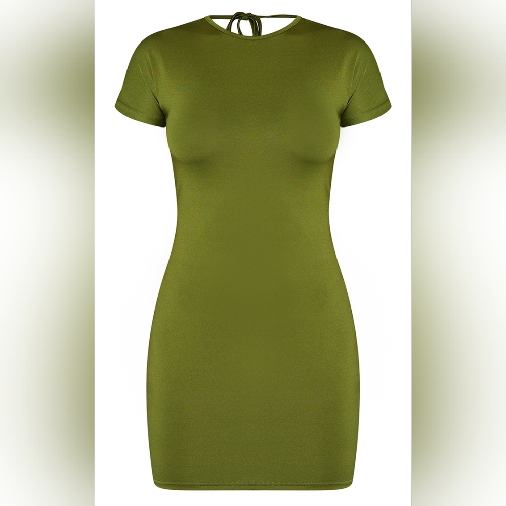 Pretty Little Things Short Sleeve Tie Back Detail Bodycon Dress